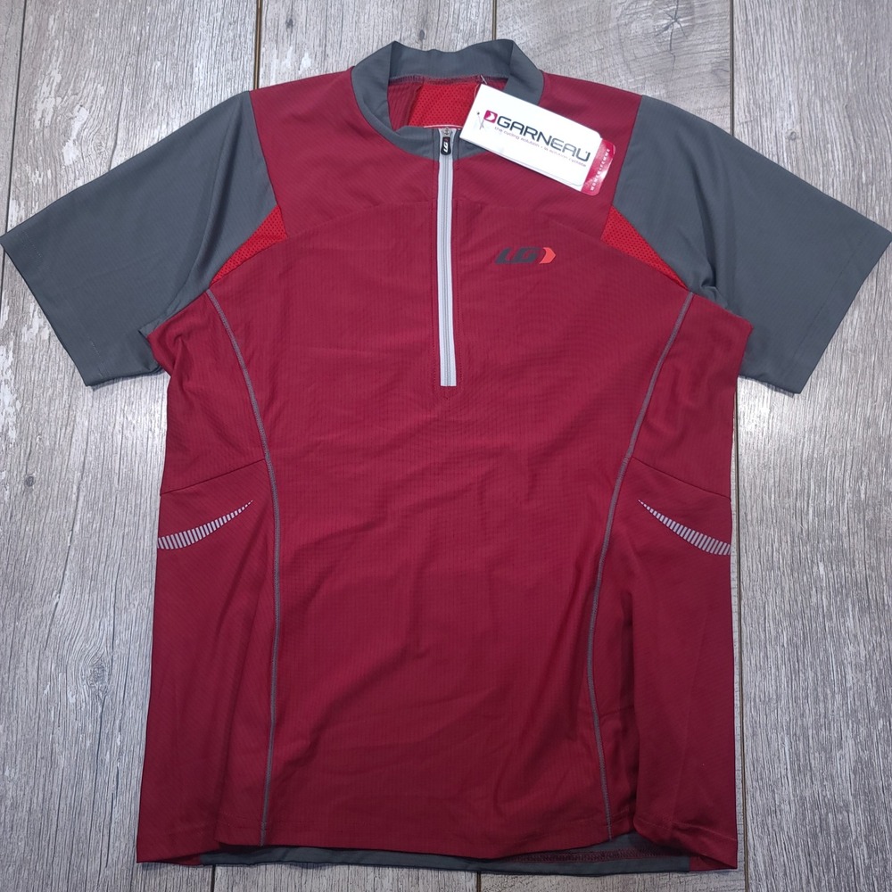 Louis Garneau Epic Jersey Women XL Burgundy Grey Quarter Zip Cycling Top